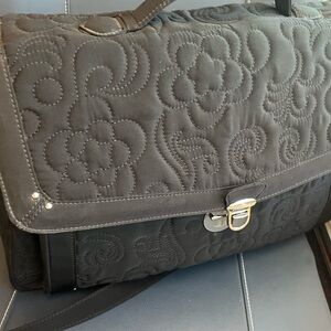 Vera Bradley Black Floral Quilted Laptop Bag